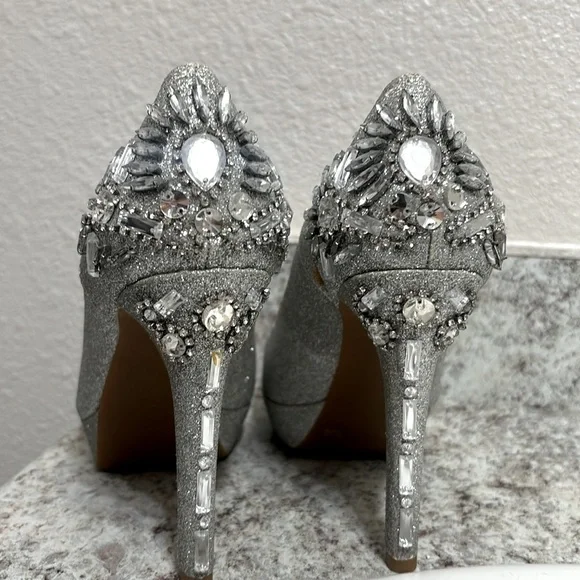 Gianni Bini Silver Embellished Heels - Picture 2 of 16